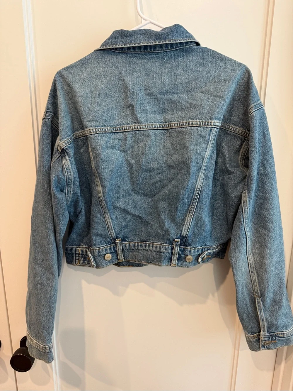 Reformation Light Blue Cropped Denim Jacket